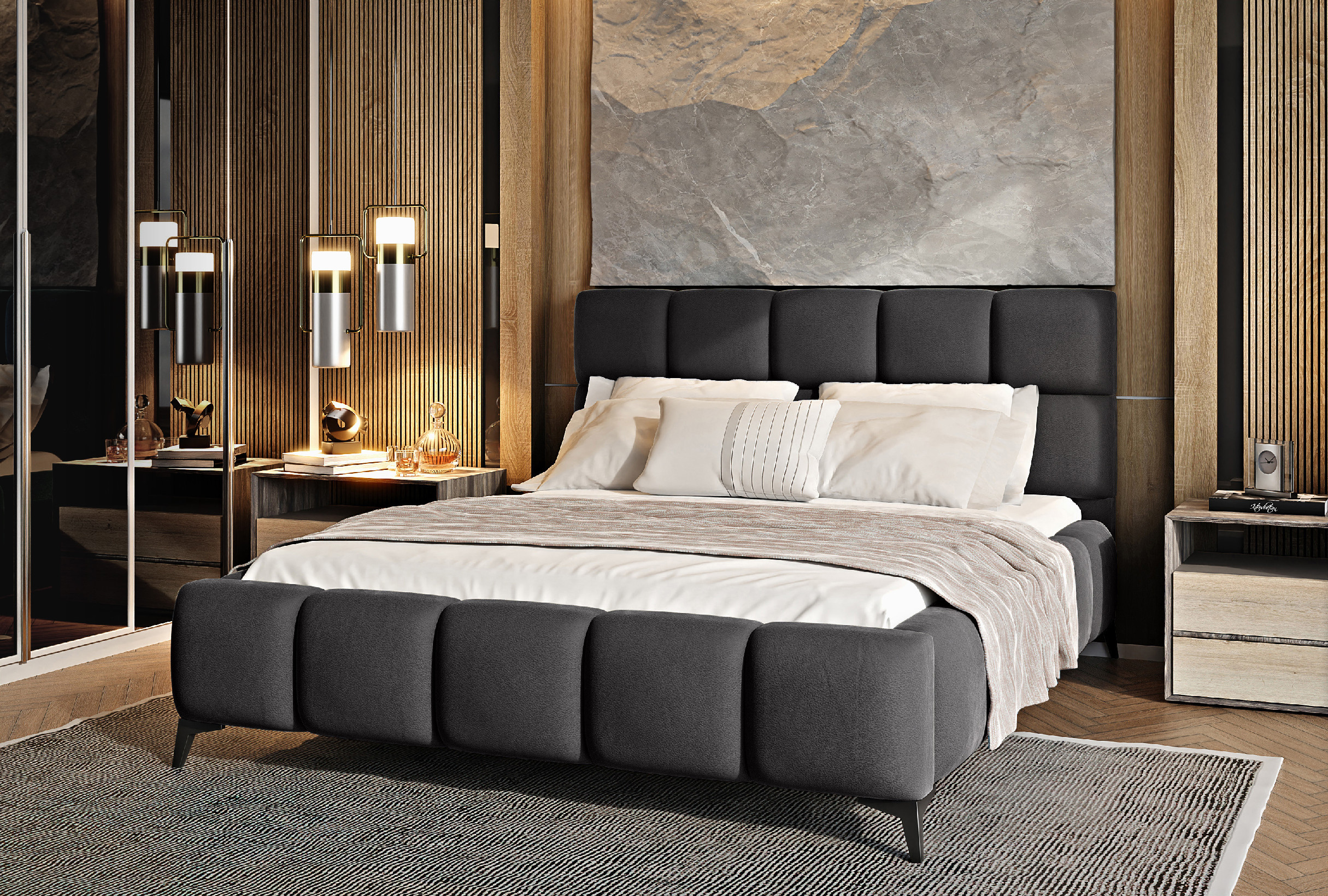 Čalouněná postel MIST 140 x 200 cm Provedení: Savoi 06