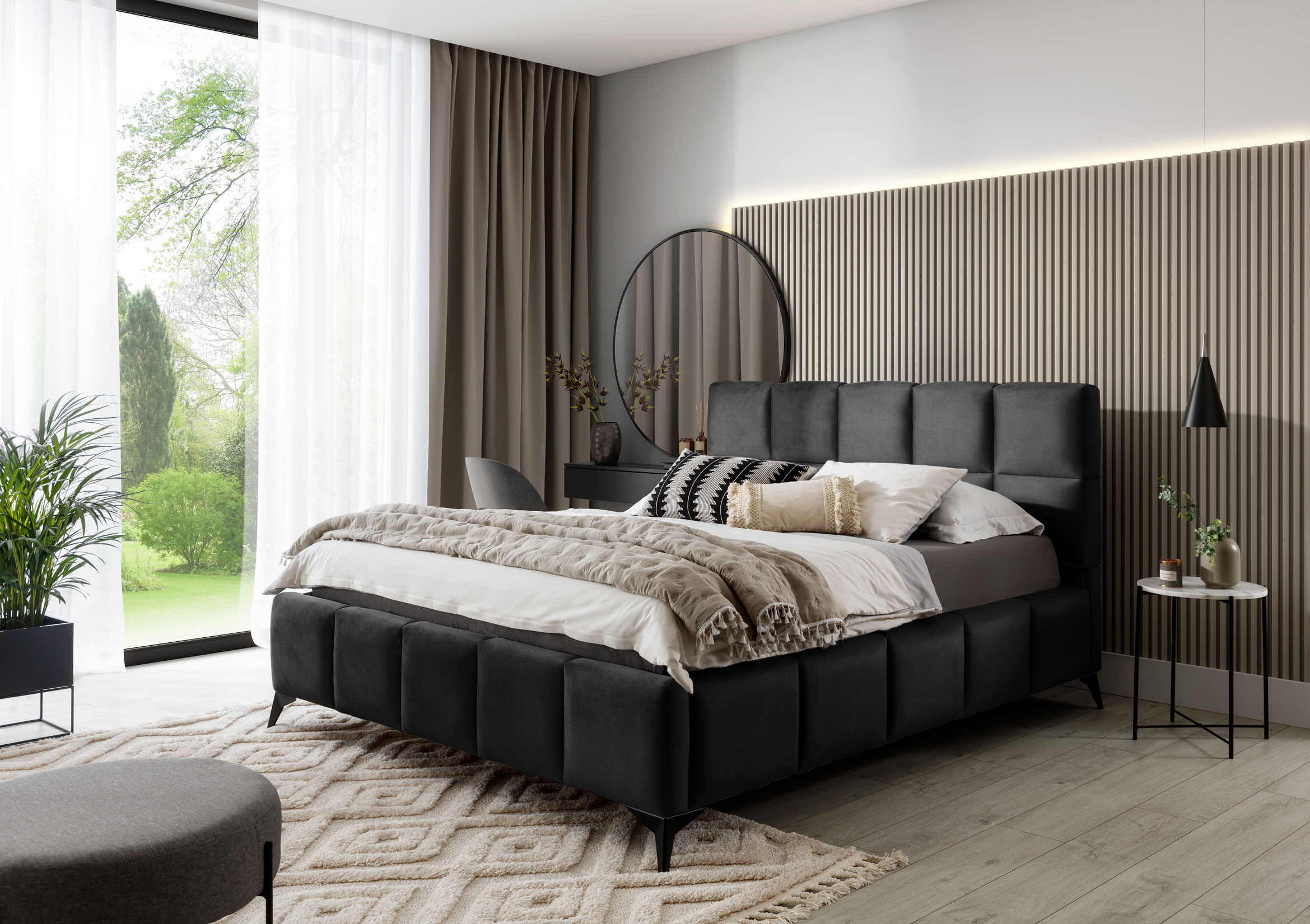 Čalouněná postel MIST 140 x 200 cm Provedení: Velvetmat 06