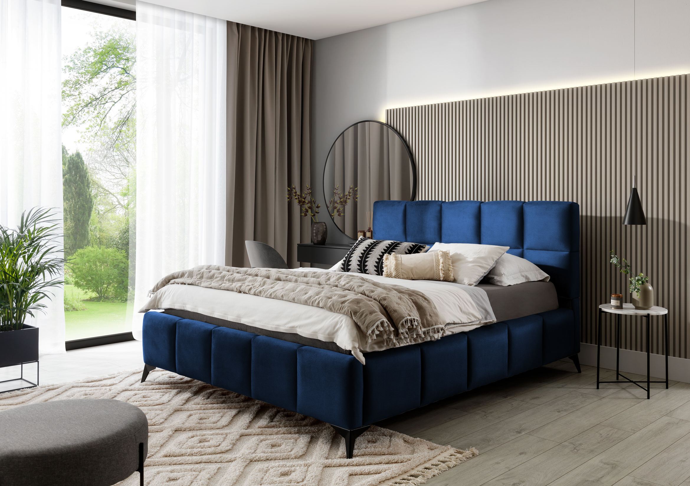 Čalouněná postel MIST 140 x 200 cm Provedení: Velvetmat 40