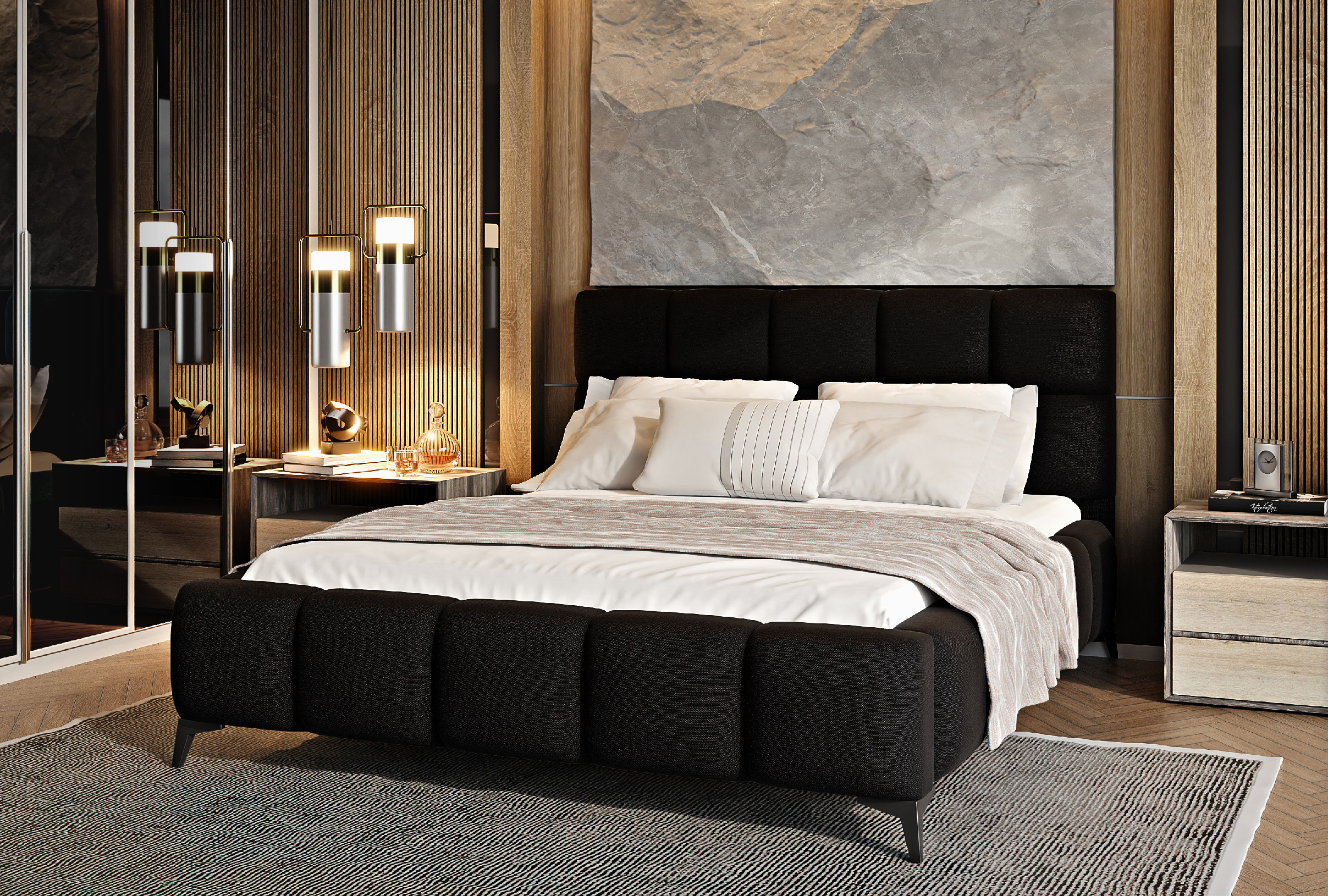 Čalouněná postel MIST 160 x 200 cm Provedení: Flores 22