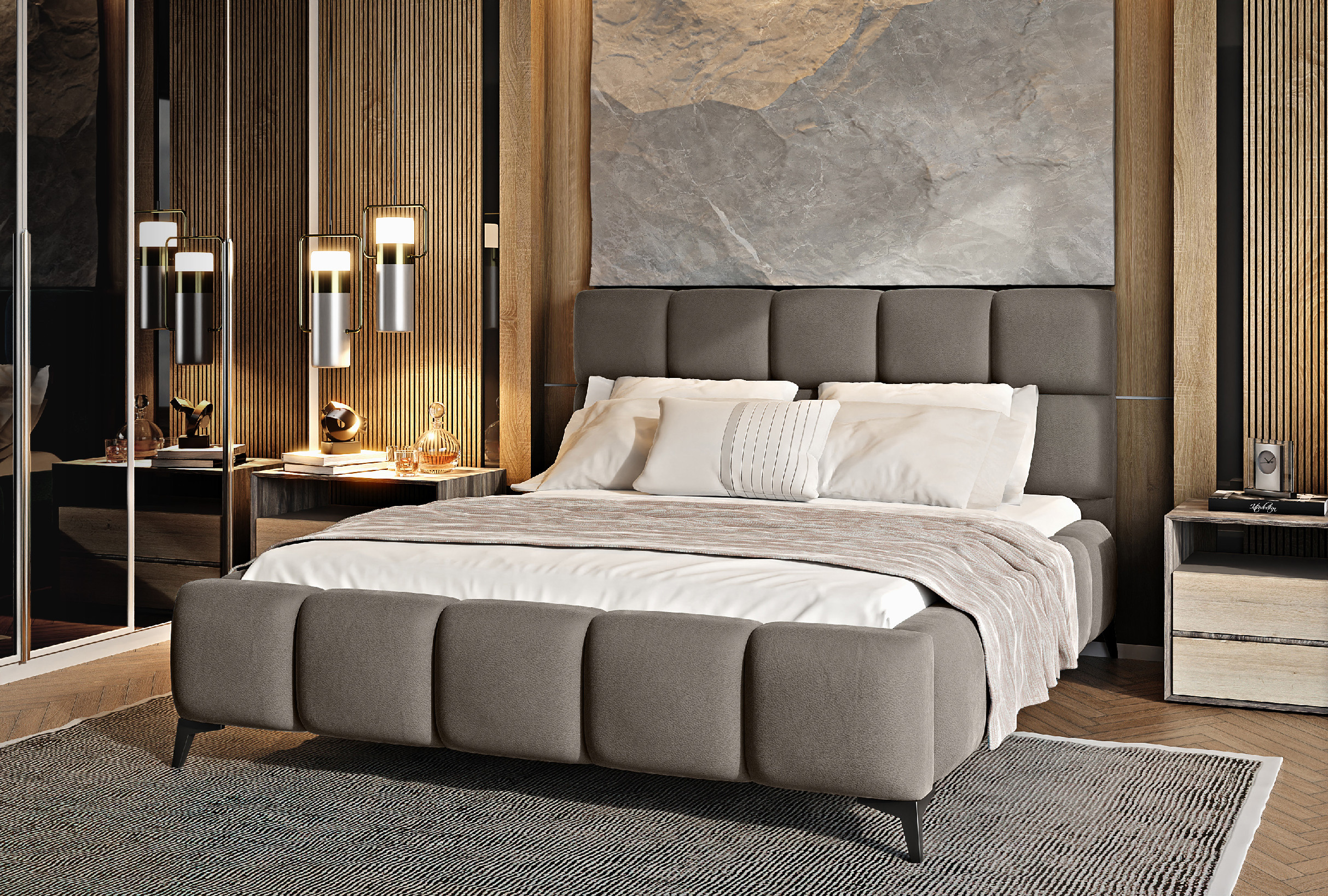 Čalouněná postel MIST 180 x 200 cm Provedení: Savoi 07