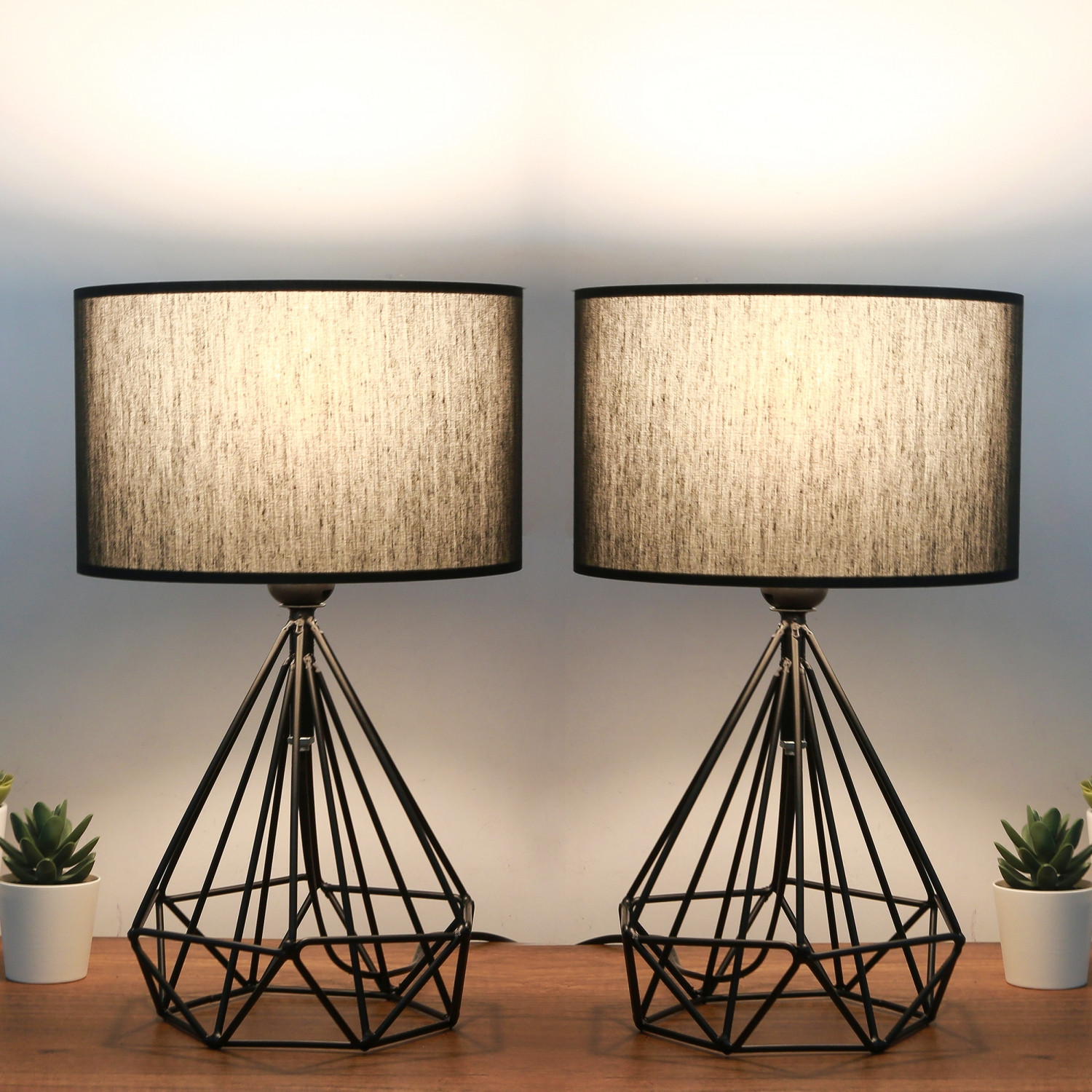 Levně Sada stolních lamp (2 kusy) AYD-2974 černá