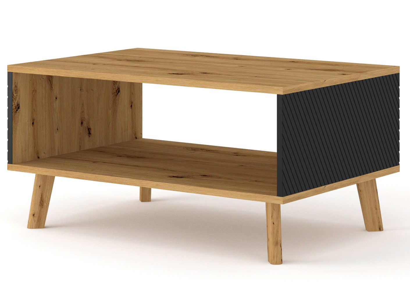 Konfereční stolek LUXI 90x60, dub artisan/čený mat