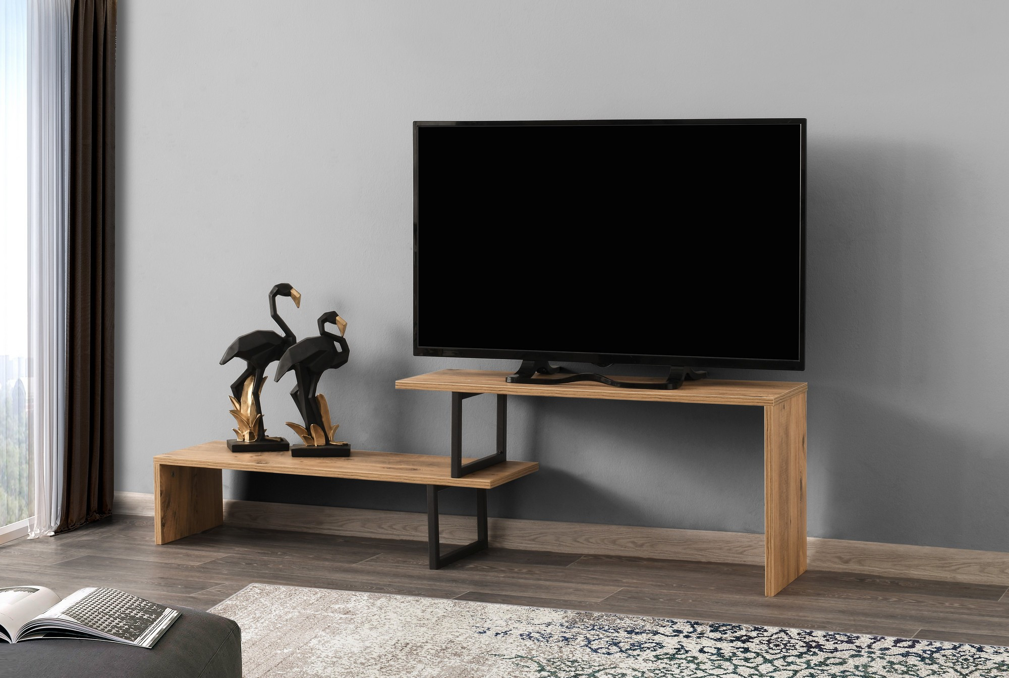 Televizní stolek OVIT černá borovice