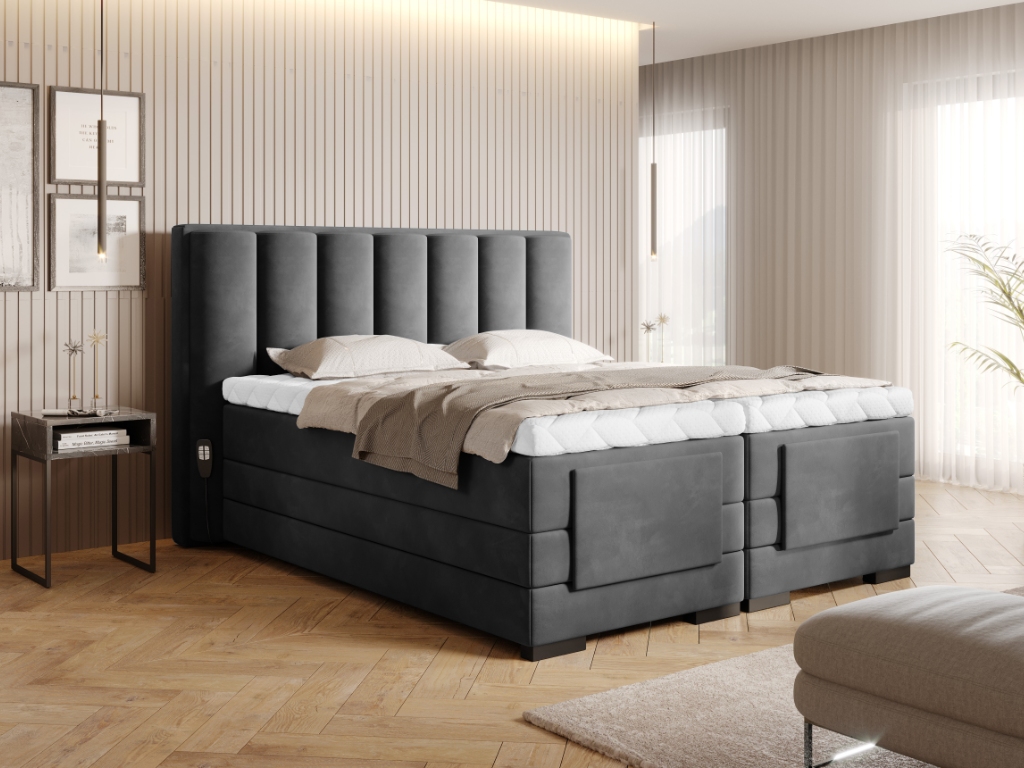 Čalouněná postel VEROS Boxsprings 140 x 200 cm Barva: Loco 06