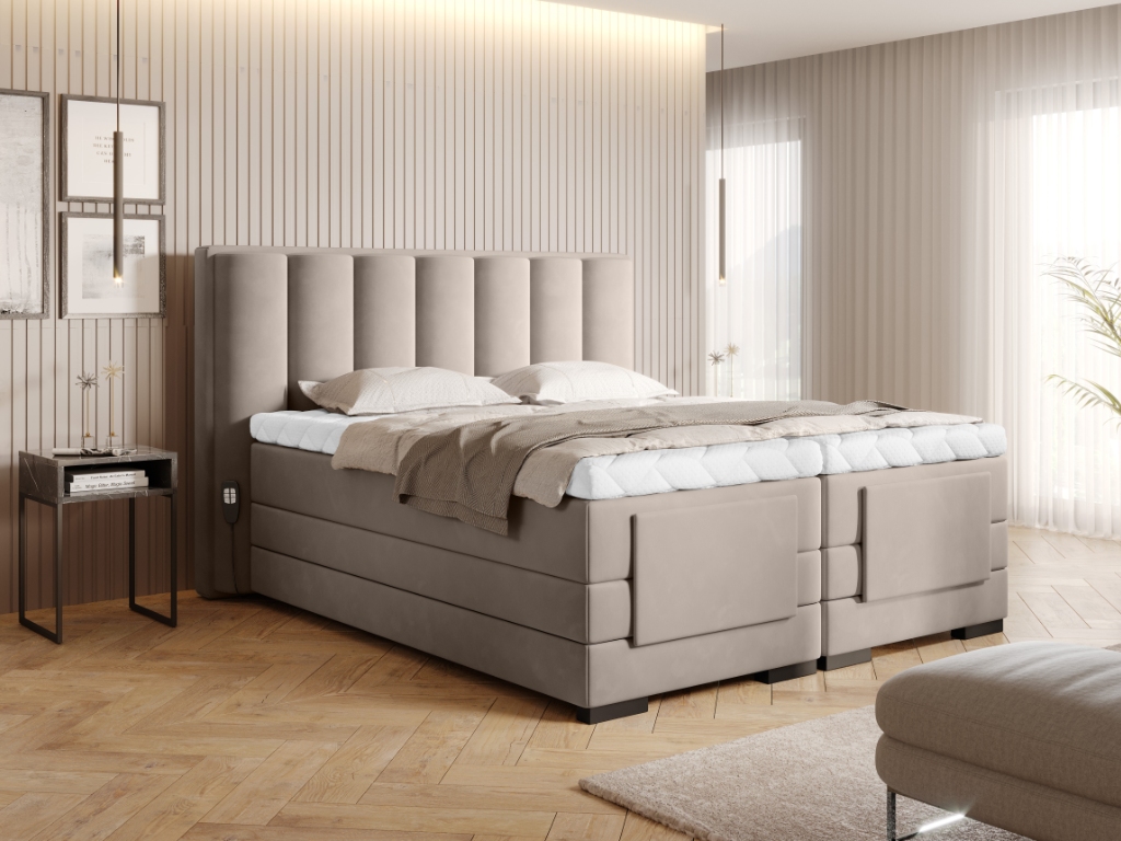 Čalouněná postel VEROS Boxsprings 140 x 200 cm Barva: Sola 18