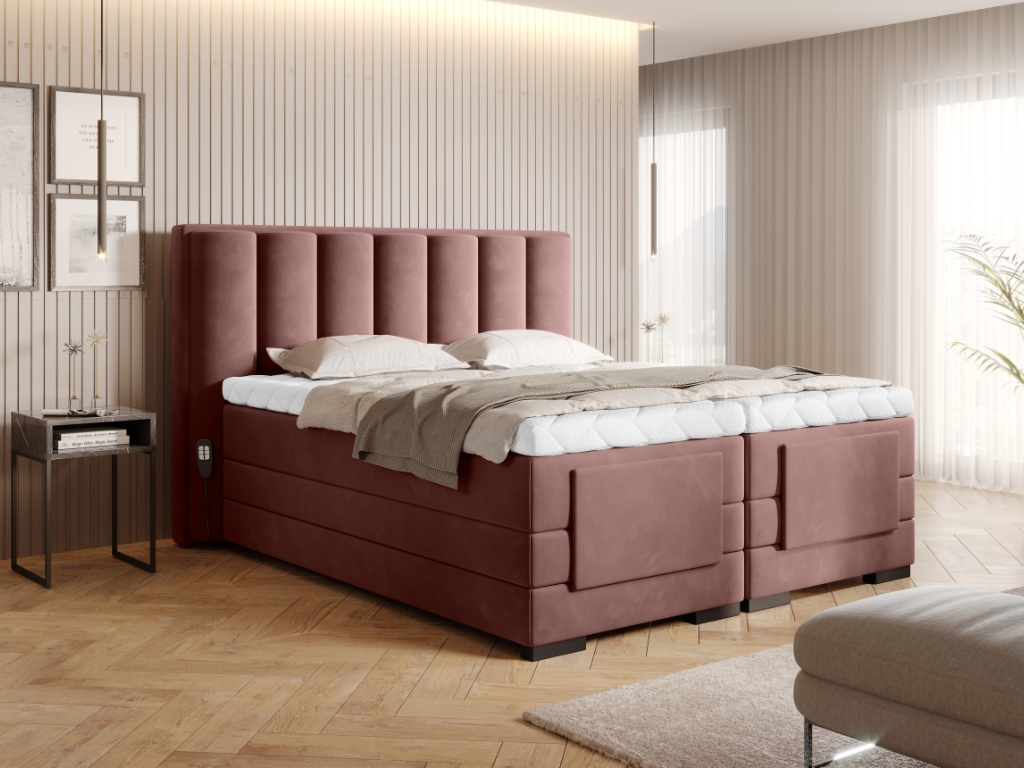 Čalouněná postel VEROS Boxsprings 140 x 200 cm Barva: Lukso 24