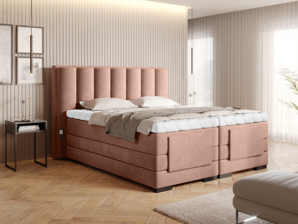 Čalouněná postel VEROS Boxsprings 140 x 200 cm Barva: Nube 24