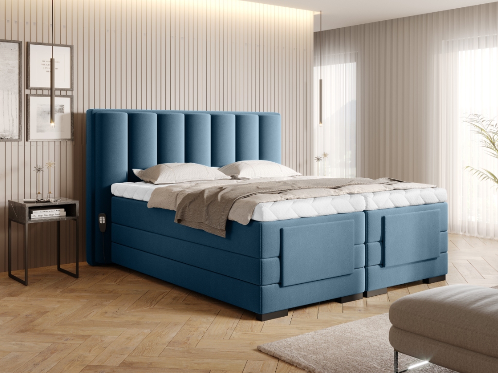 Čalouněná postel VEROS Boxsprings 140 x 200 cm Barva: Savoi 38