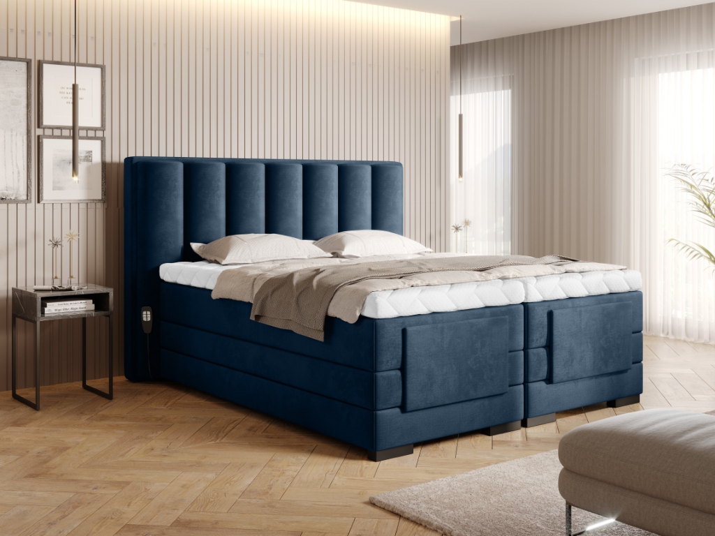 Čalouněná postel VEROS Boxsprings 140 x 200 cm Barva: Nube 40