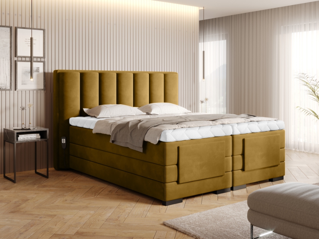 Čalouněná postel VEROS Boxsprings 140 x 200 cm Barva: Loco 45