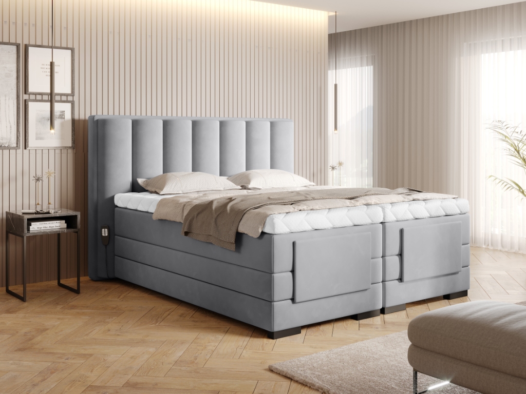 Čalouněná postel VEROS Boxsprings 140 x 200 cm Barva: Sola 04