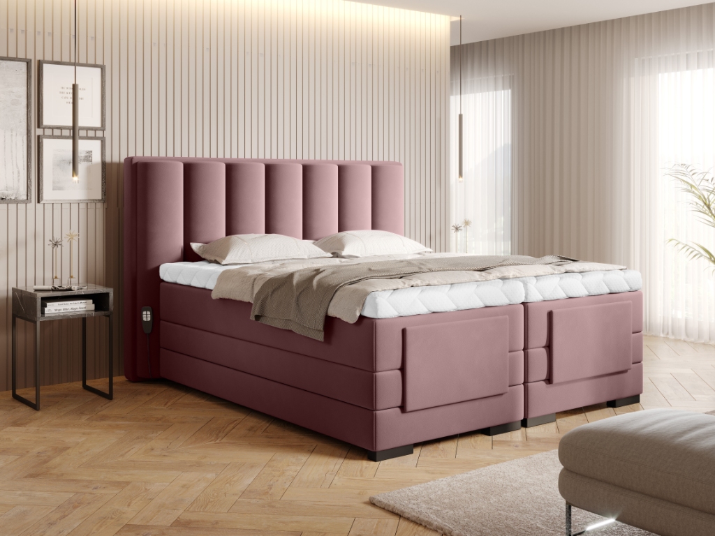Čalouněná postel VEROS Boxsprings 160 x 200 cm Barva: Velvetmat 24