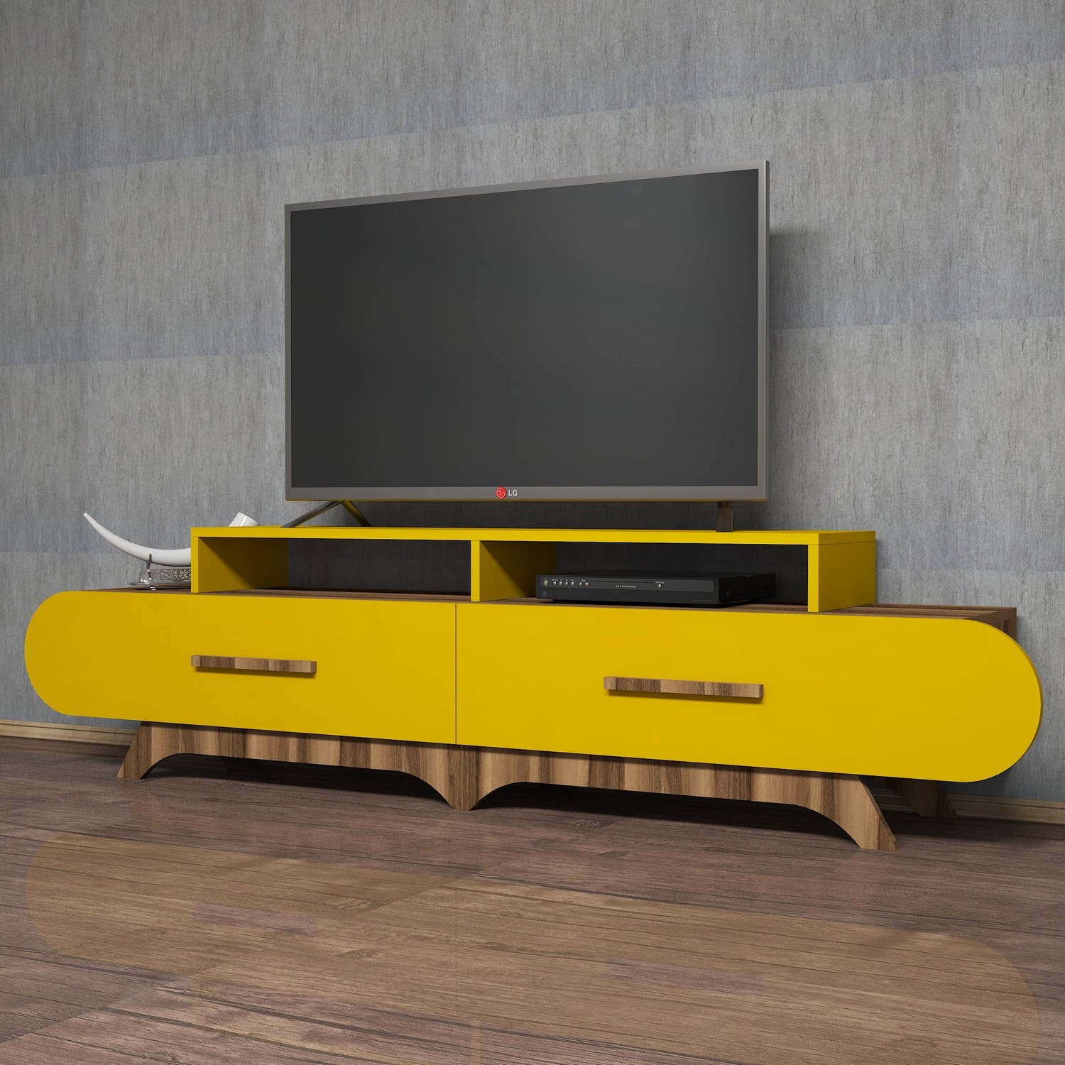 Televizní stolek FLORA ořech žlutý