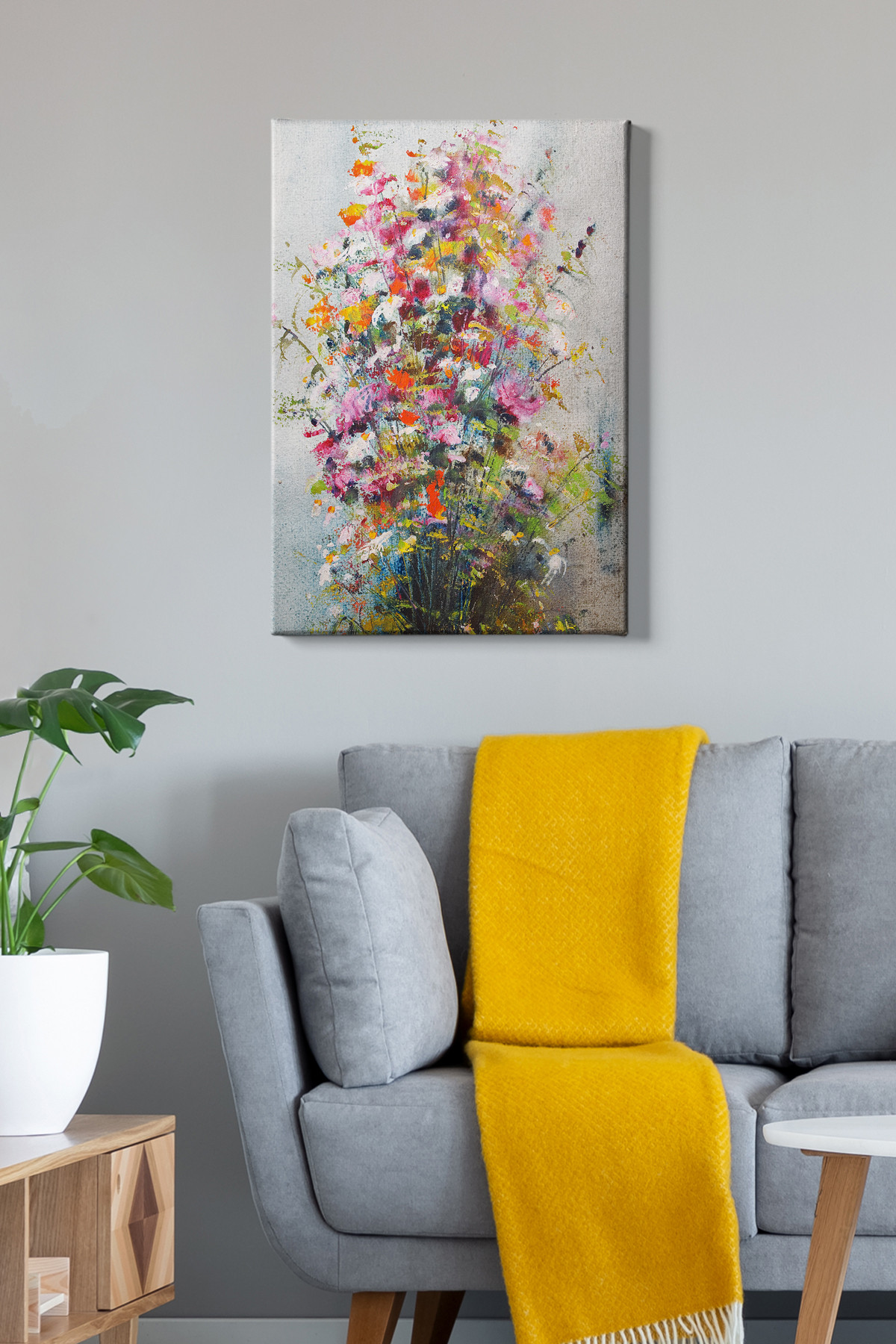 Levně Nástěnný obraz FLOWERS 2 plátno 50 x 70 cm
