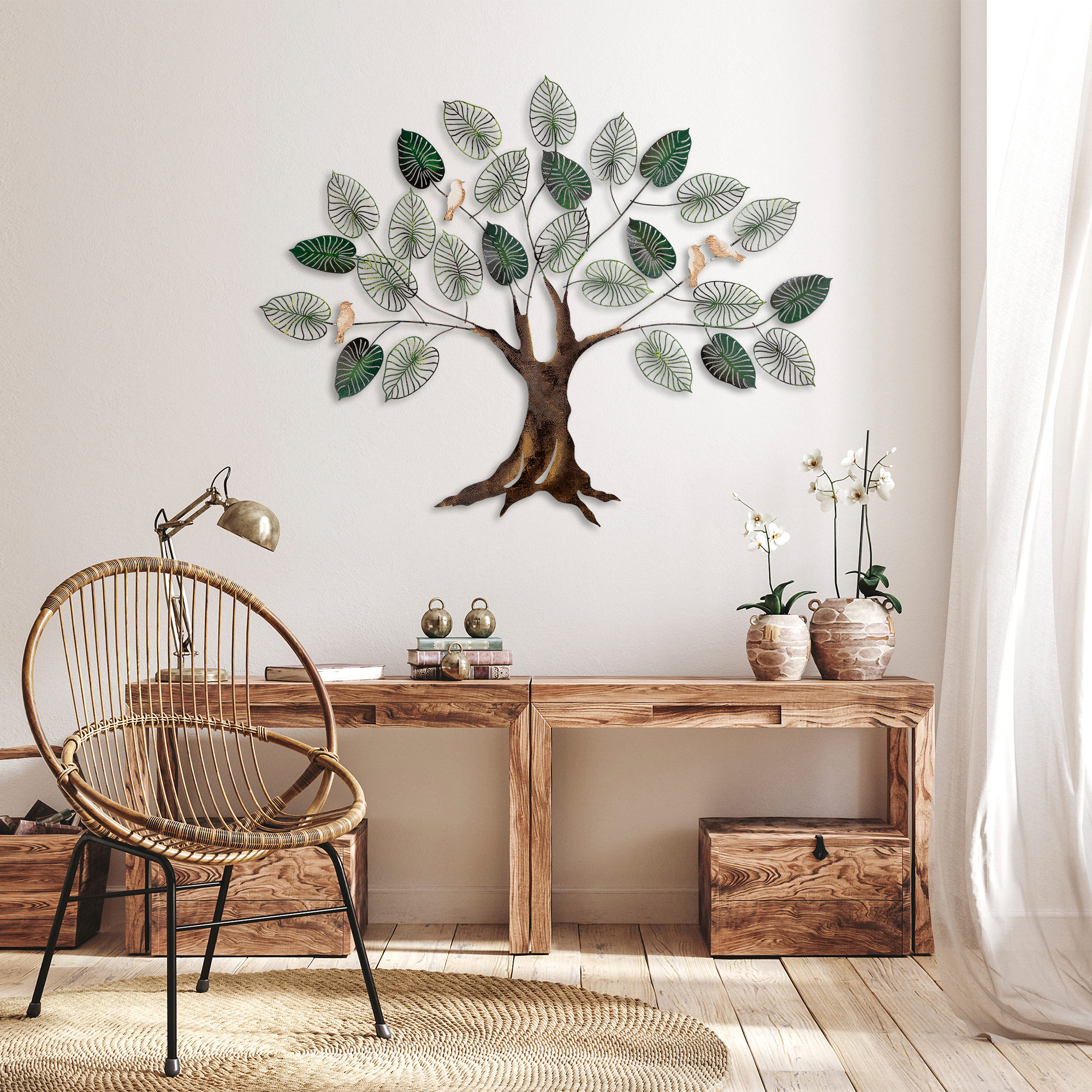 Levně Kovová nástěnná dekorace TREE