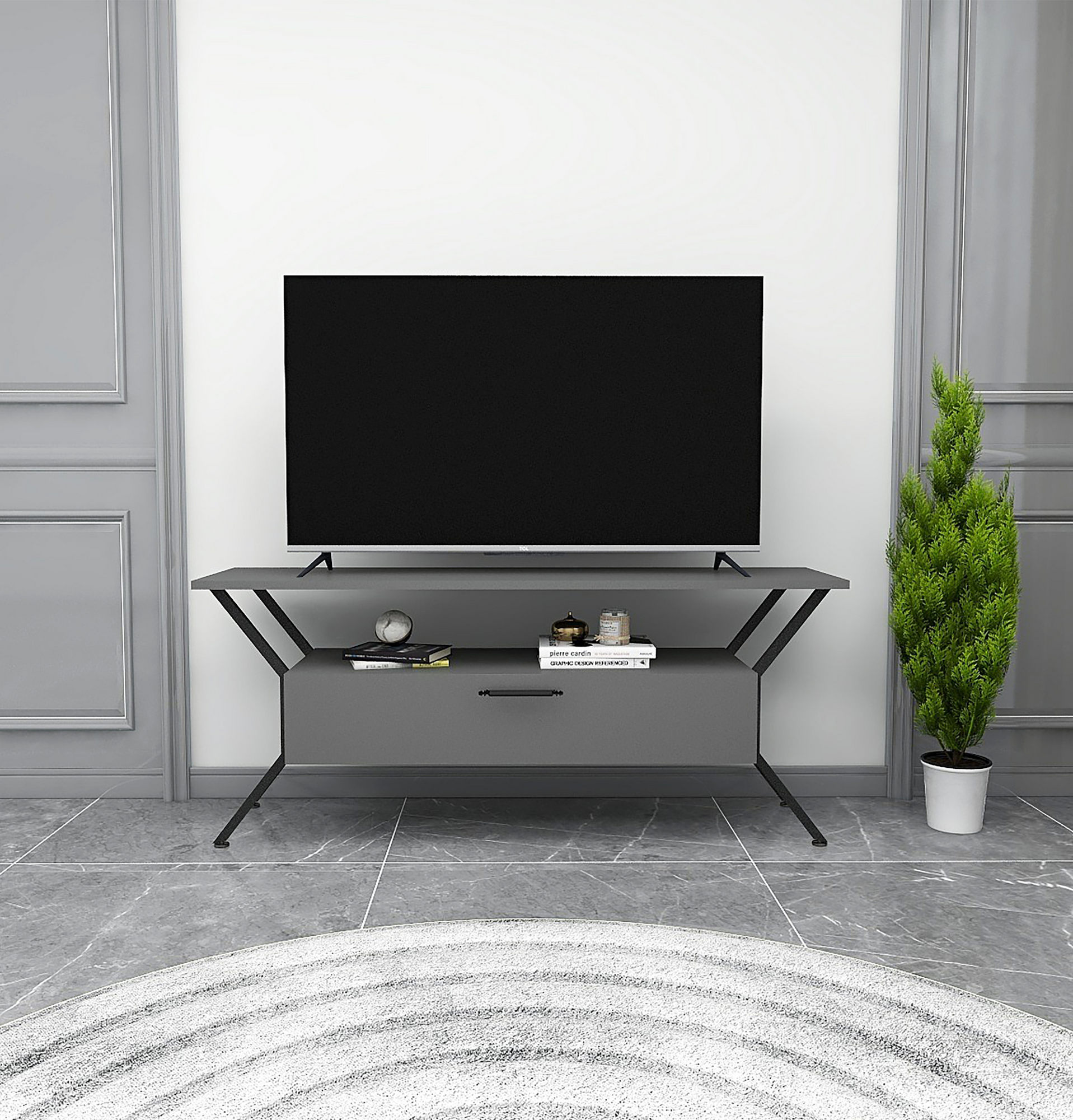 Televizní stolek TARZ antracit černý