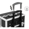 Velký kosmetický kufřík na kolečkách černý 9