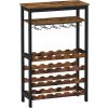 regál na víno na 24 lahví hnědý