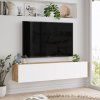 Nástěnný TV stolek FR10 bílá, borovice atlantic