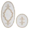 Koupelnová předložka 2 ks ALNE4656 bílý a zlatý ornament