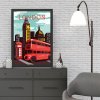 Dekorativní obraz MDF LONDON 8 Londýn, Big Ben, červený autobus double decker, modré nebe, telefonní budka, St Paul's Cathedral, katedrála svatého Pavla, mrakodrapy, vektor