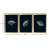 Dekorativní obraz MDF 3 ks 3P3853NISCT-001 Tyrkysové a zlaté listy stromu na černém pozadí