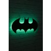 Nástěnná dekorace s LED podsvícením logo batman černá deska s zeleným podsvícením na zeď, na stěnu