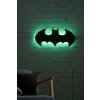Nástěnná dekorace s LED podsvícením logo batman černá deska s zeleným podsvícením na zeď, na stěnu