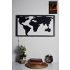 Nástěnná dekorace s LED podsvícením mapa kontinentů země na černé desce jako dekorace na zeď na stěnu s oranžovým podsvícením led