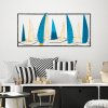 Nástěnná dekorace kovová YELKENLI Plachetnice – bílé a modré