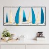 Nástěnná dekorace kovová YELKENLI Plachetnice – bílé a modré