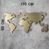 Nástěnná dekorace kovová WORLD MAP SILHOUETTE XL - GOLD 