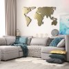 Nástěnná dekorace kovová WORLD MAP SILHOUETTE XL - GOLD 