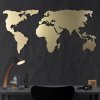Nástěnná dekorace kovová WORLD MAP SILHOUETTE XL - GOLD 