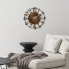 Nástěnné hodiny kovové METAL WALL CLOCK žluté a modré