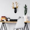 Nástěnná dekorace YAK-007 černá a zlatá trofej jelena