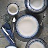 Porcelánová jídelní souprava (24 ks) bílá a modrá