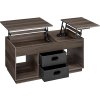 Konferenční stolek se zvedací deskou a úložným prostorem hnědý