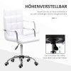 Kancelářská ergonomická židle HOMCOM  84-99 cm bílá