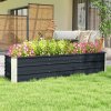 Vyvýšený záhon ocelový 183 x 47 x 40 cm tmavě šedý