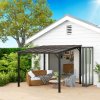 Kovová pergola  s polykarbonátovou střechou 306 x 258 x 294 cm tmavě šedá