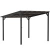Kovová pergola  s polykarbonátovou střechou 306 x 258 x 294 cm tmavě šedá