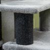 Schody pro pejsky a kočky s domečkem 4 stupně 60 x 40 x 66 cm šedá