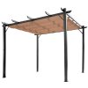 Volně stojící kovová pergola se stahovací plátěnou střechou 400 x 300 cm hnědá
