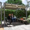 Volně stojící hliníková pergola se stahovací plátěnou střechou 296 x 299 cm šedá
