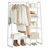 Věšák na oděvy s pěti policemi 102 x 153 cm bílá