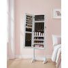 Zrcadlová stojací šperkovnice 41 x 152 x 37 cm bílá
