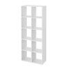 Knihovna s 10 kostkami skandinávský styl 66 x 162 x 30 cm bílá