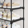 Sada 2 skládacích kovových botníků na 12–15 párů bot 92 x 54 x 30 cm černý